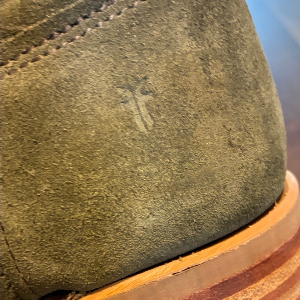 Genuine Frye Campus Riding Boot - Olive Suede Riding Boots - Picture 8 of 9